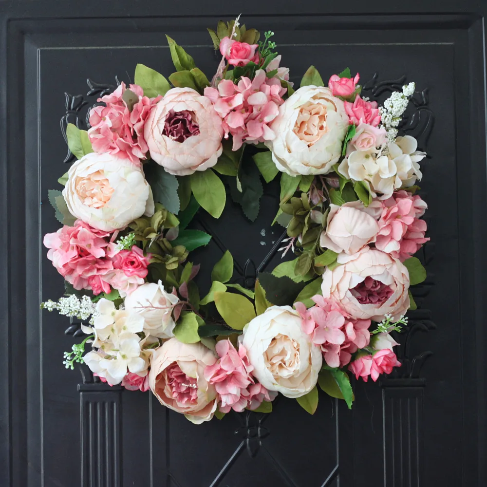 Outdoor Furniture Rh - Artificial Peony Wreath Garland Rattan Home