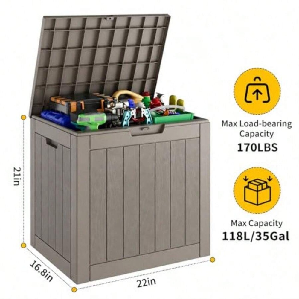 35 Gallon Outdoor Storage Box, - Outdoor Furniture For Pool review and price