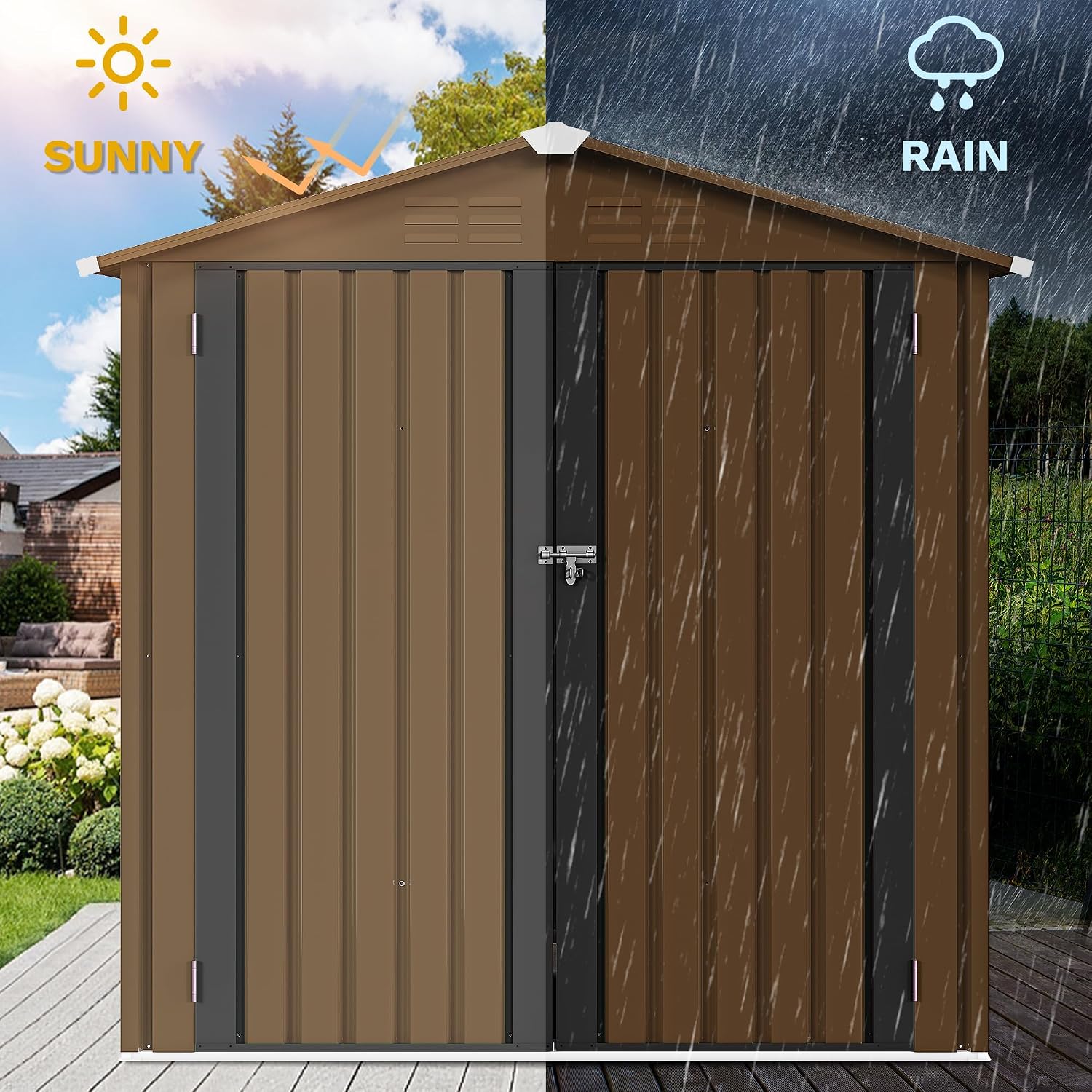 6x4ft Metal Outdoor Storage Sh - Outdoor Furniture With Storage review and price