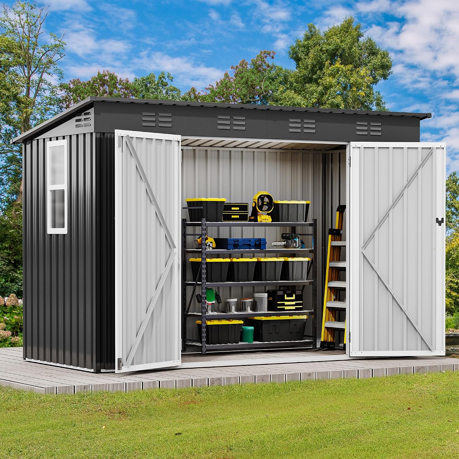 9' x 4' Outdoor Storage Shed w - Outdoor Furniture With Storage review and price