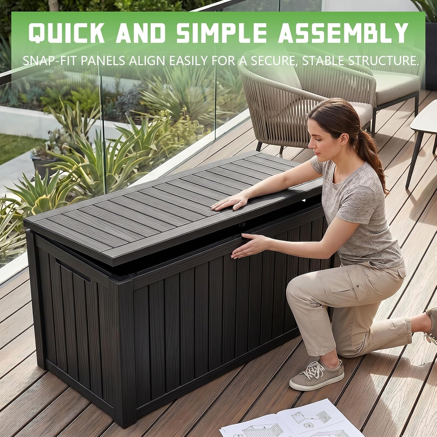 200 Gallon Lockable Resin Deck - Outdoor Furniture With Storage review and price