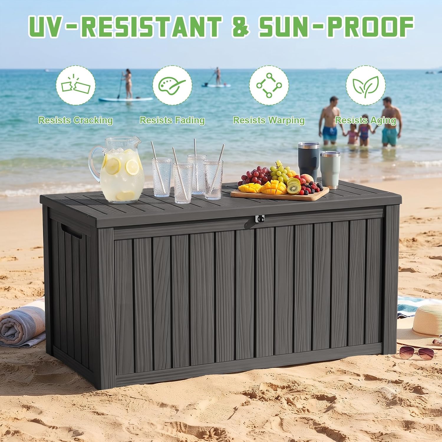 200 Gallon Lockable Resin Deck - Outdoor Furniture With Storage review and price