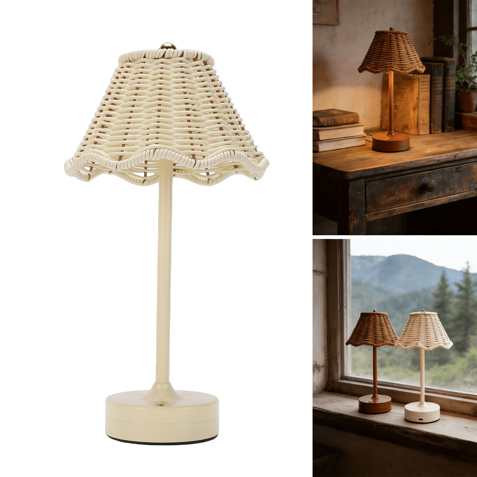 LED Vintage Rattan Table Lamp  - Outdoor Furniture Rh review and price