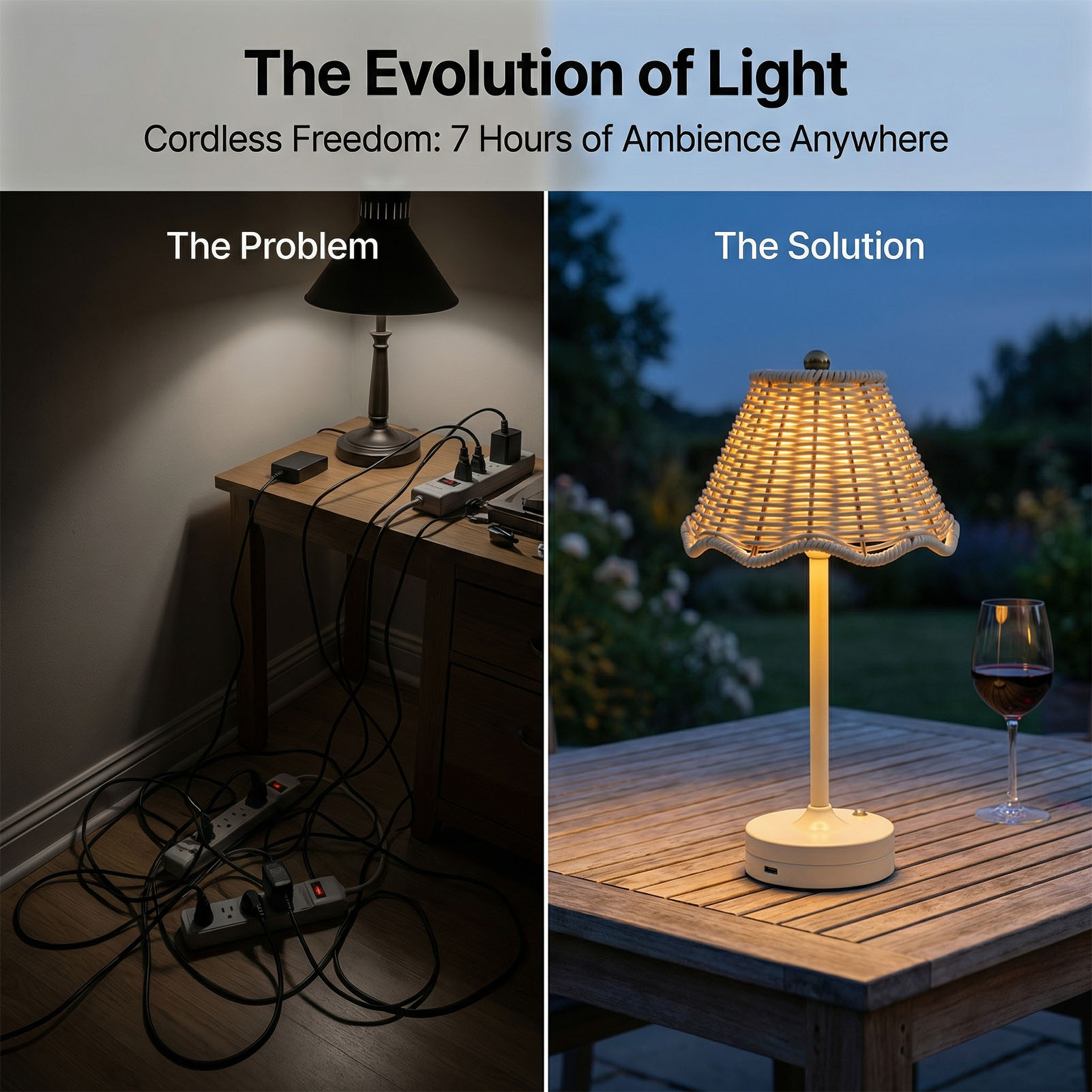 LED Vintage Rattan Table Lamp  - Outdoor Furniture Rh review and price