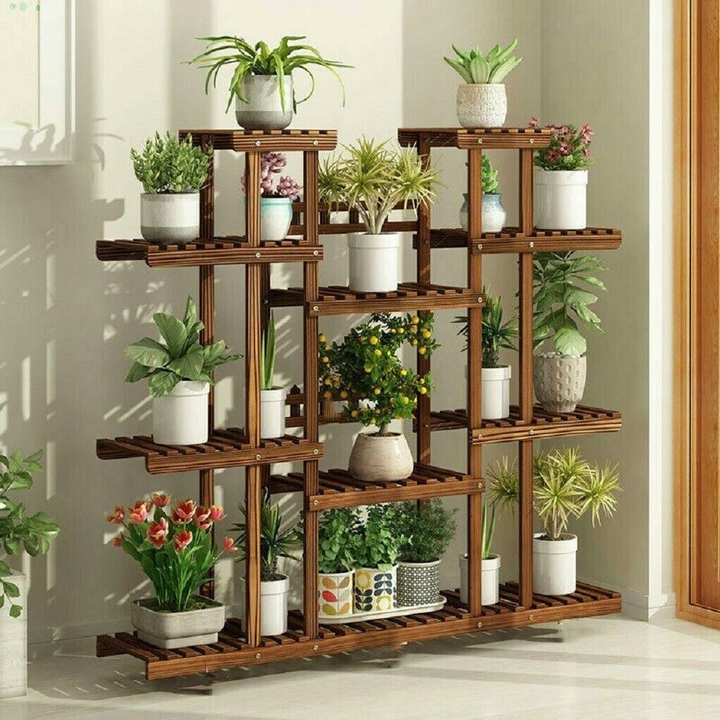 Wooden Plant Shelf Flower Pot  - Outdoor Furniture On Sale review and price
