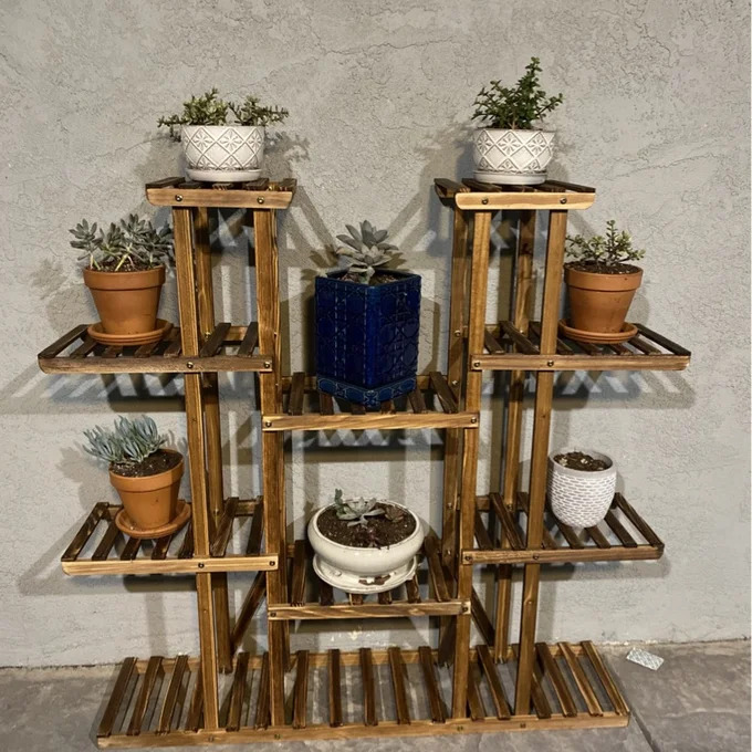 Wooden Plant Shelf Flower Pot  - Outdoor Furniture On Sale review and price