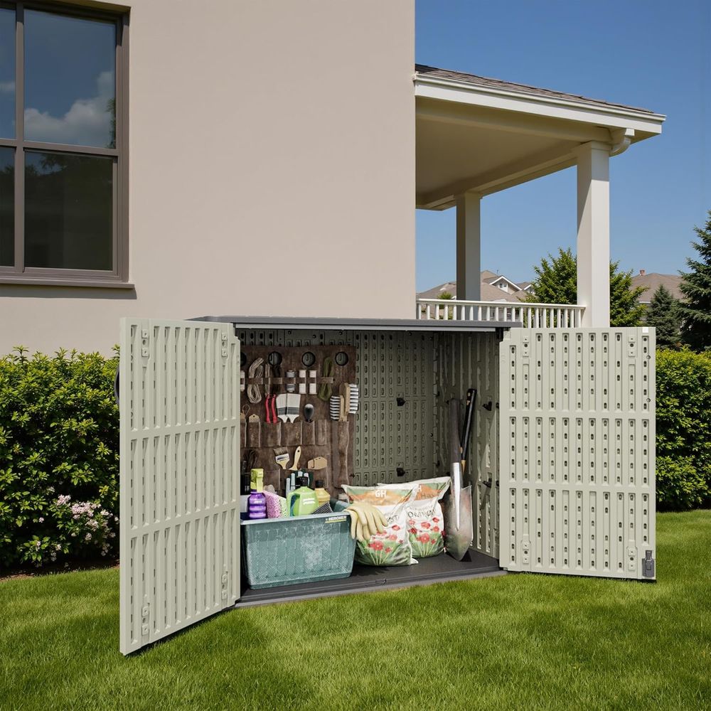 26 Cu.ft Outdoor Storage Cabin - Outdoor Furniture With Storage review and price