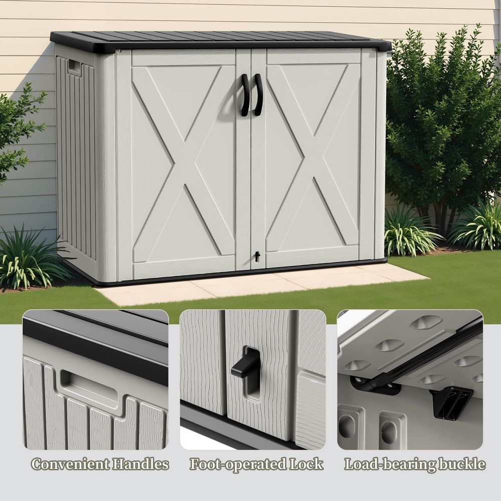 26 Cu.ft Outdoor Storage Cabin - Outdoor Furniture With Storage review and price
