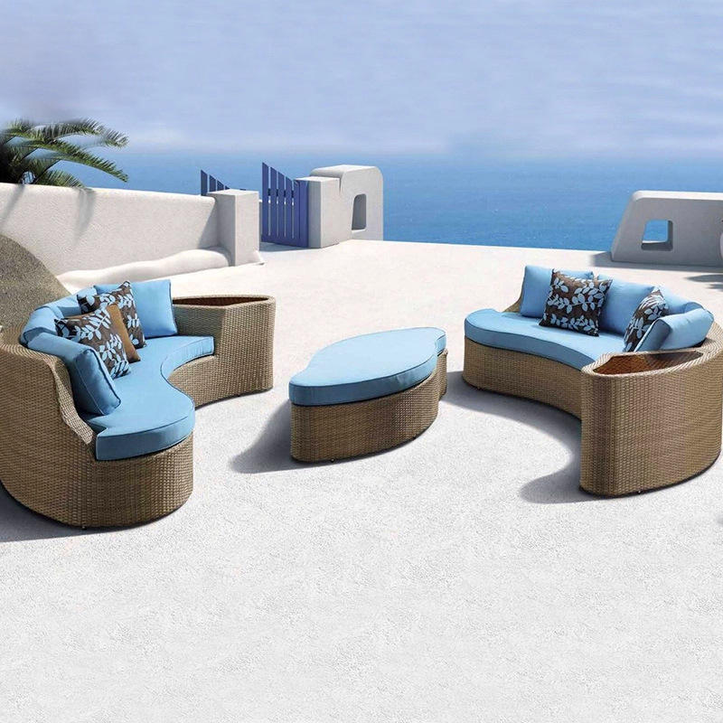 Round rattan sofa exhibition h - Outdoor Furniture Exhibition review and price