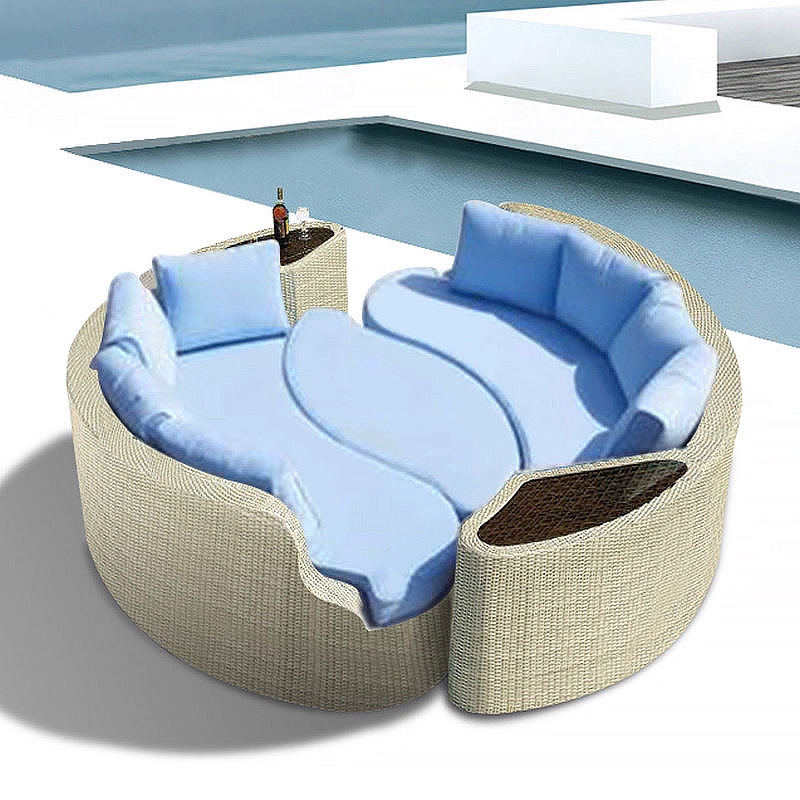 Round rattan sofa exhibition h - Outdoor Furniture Exhibition review and price