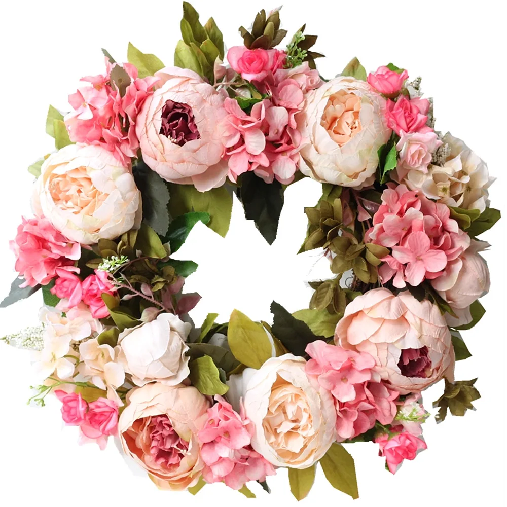 Artificial Peony Wreath Garlan - Outdoor Furniture Rh review and price