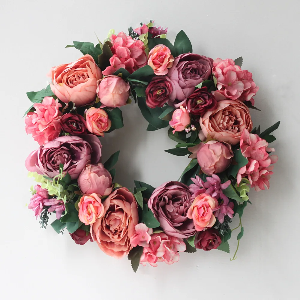 Artificial Peony Wreath Garlan - Outdoor Furniture Rh review and price