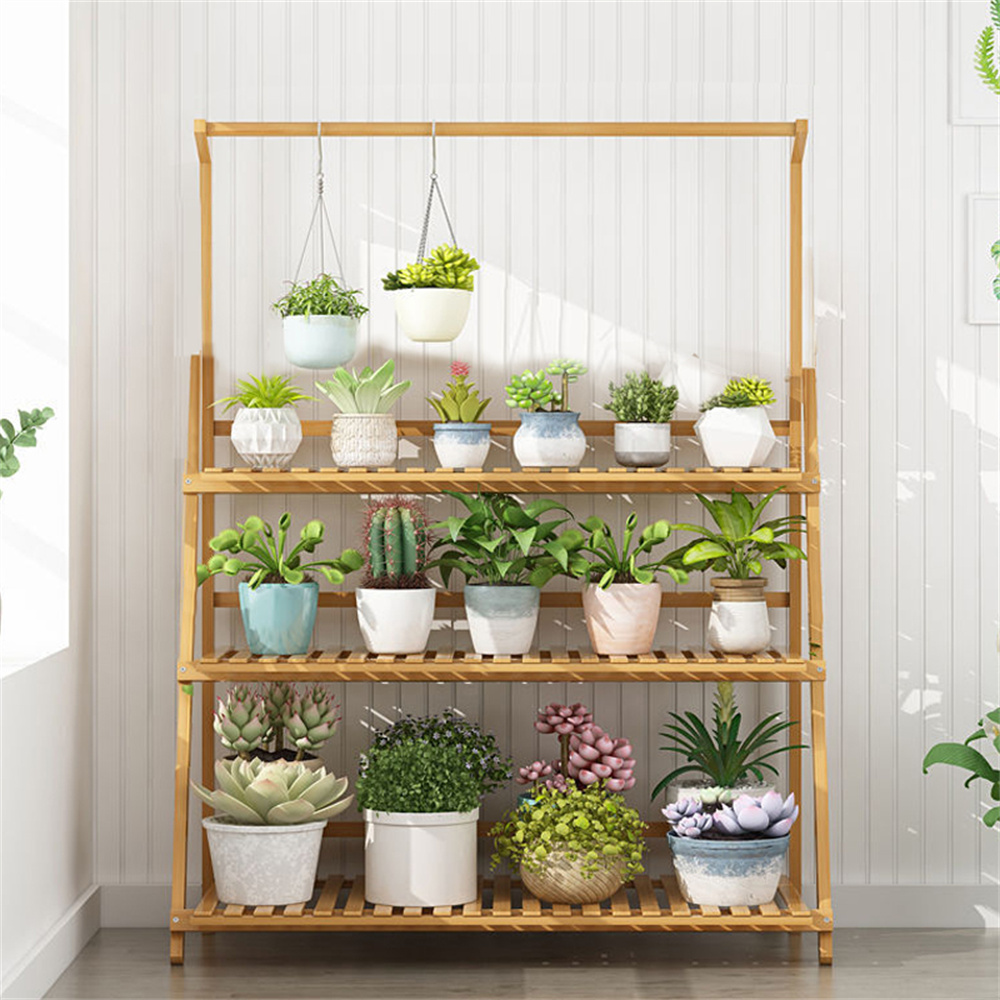 Folding Bamboo Plant Stand, Fl - Outdoor Furniture On Sale review and price