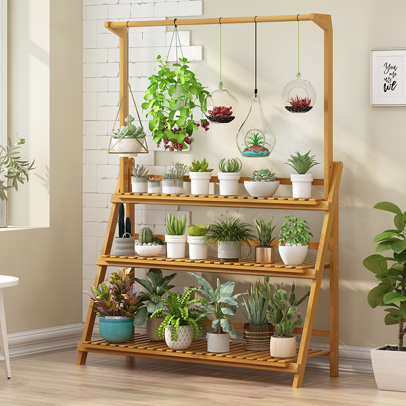 Folding Bamboo Plant Stand, Fl - Outdoor Furniture On Sale review and price