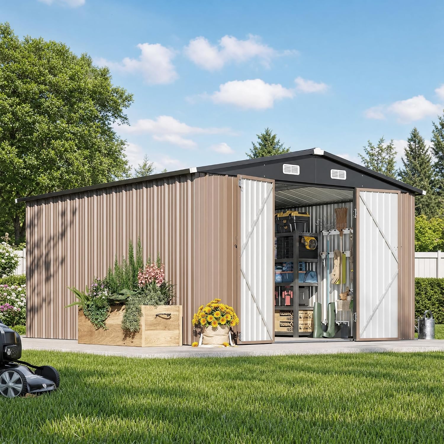 12 x 10FT Outdoor Storage Shed - Outdoor Furniture With Storage review and price