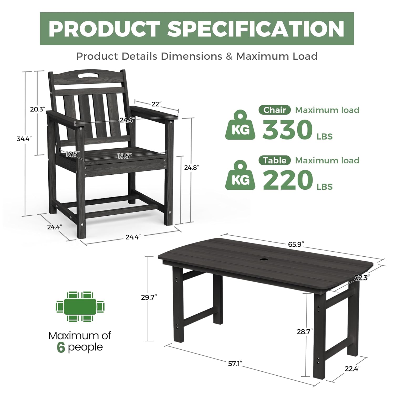 HDPE Outdoor Dining Set, Patio - Outdoor Furniture On Sale review and price