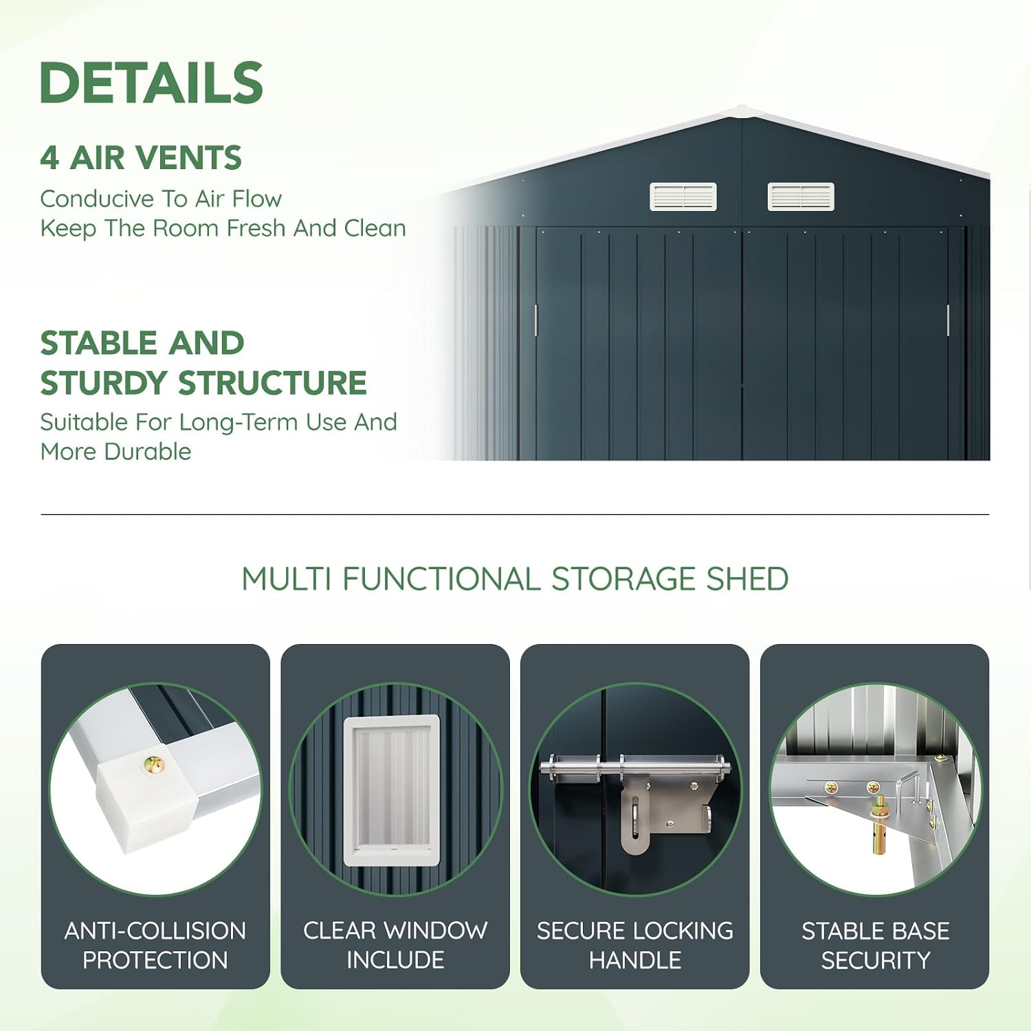 10x12X7.5FT Outdoor Steel Stor - Outdoor Furniture With Storage review and price