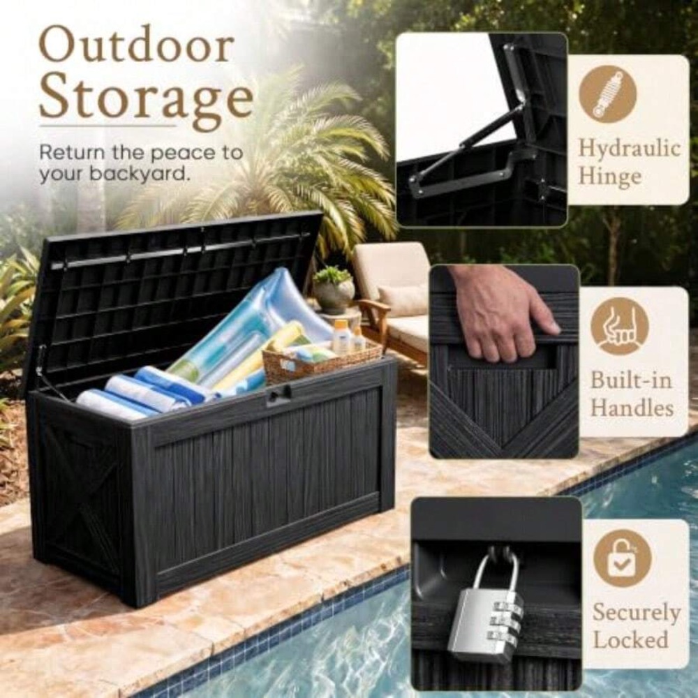 120 Gallon Deck Box Outdoor St - Outdoor Furniture For Pool review and price