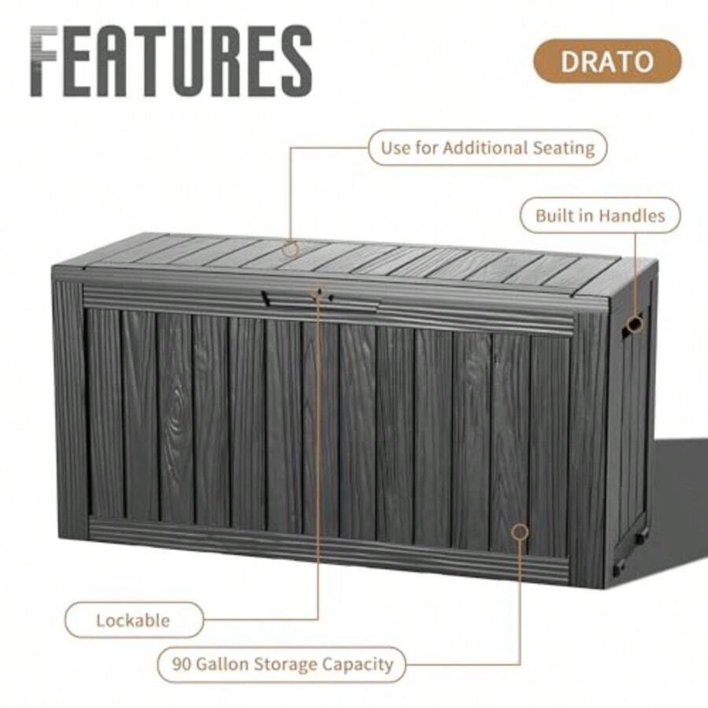 90 Gallon Outdoor Deck Box Wat - Outdoor Furniture For Pool review and price